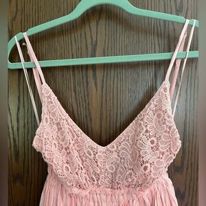 Pink Backless Long Dress